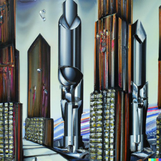 Oil Painting of a Futuristic City